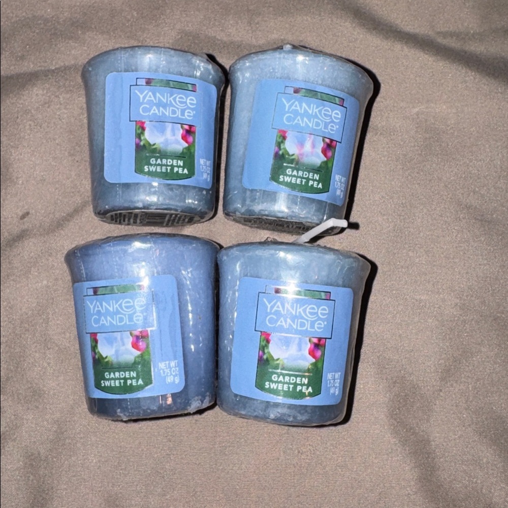 4 NEW Yankee Candle Garden Sweet Pea Votive